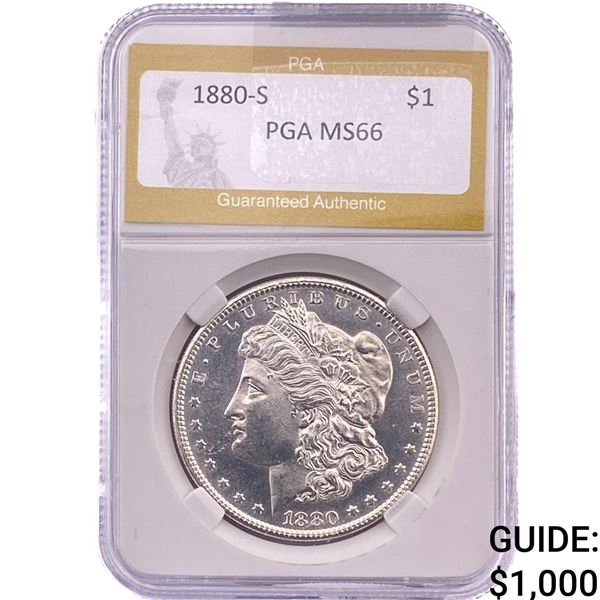 1880-S Morgan Silver Dollar PGA MS66