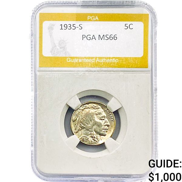 1935-S Buffalo Nickel PGA MS66