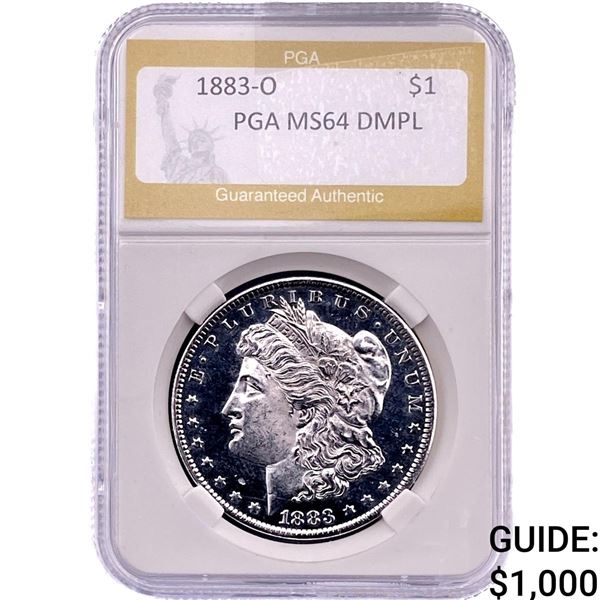 1883-O Morgan Silver Dollar PGA MS64 DMPL