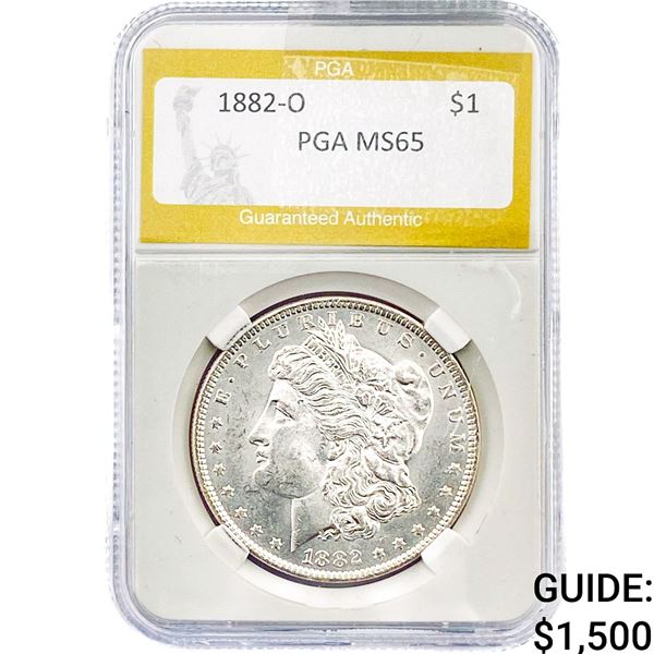 1882-O Morgan Silver Dollar PGA MS65