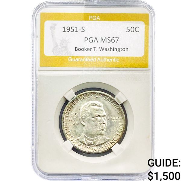 1951-S Booker T Half Dollar PGA MS67