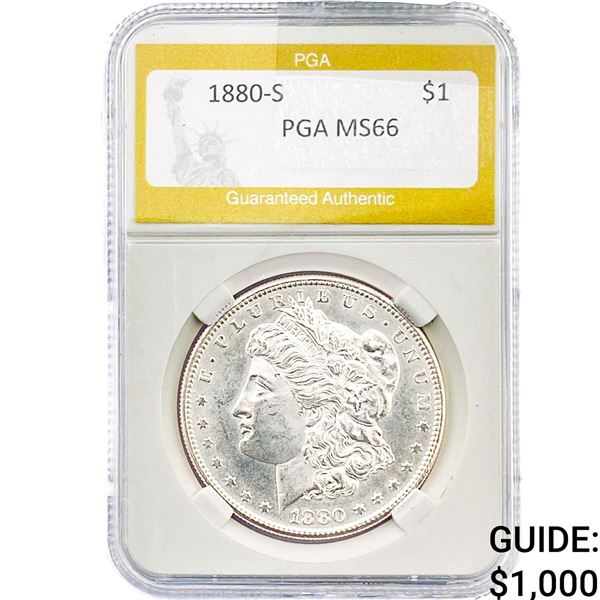 1880-S Morgan Silver Dollar PGA MS66