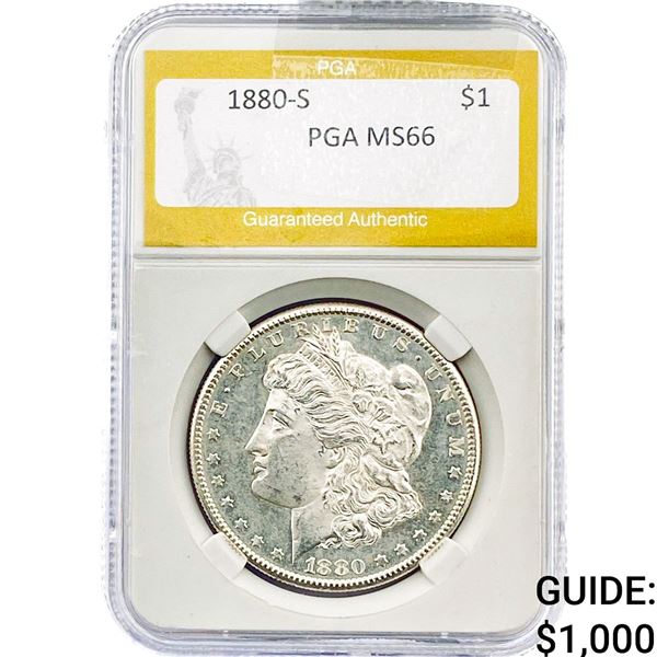 1880-S Morgan Silver Dollar PGA MS66