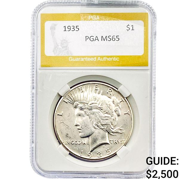 1935 Silver Peace Dollar PGA MS65
