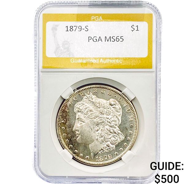 1879-S Morgan Silver Dollar PGA MS65