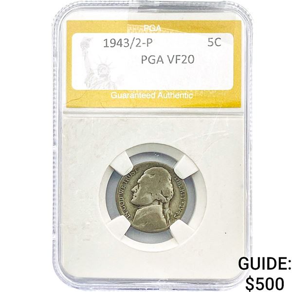 1943/2-P Jefferson Nickel PGA VF20