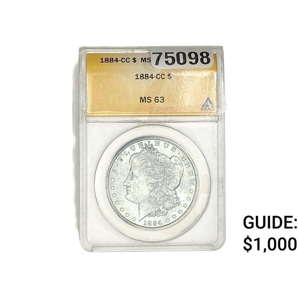 1884-CC Morgan Silver Dollar ANACS MS63