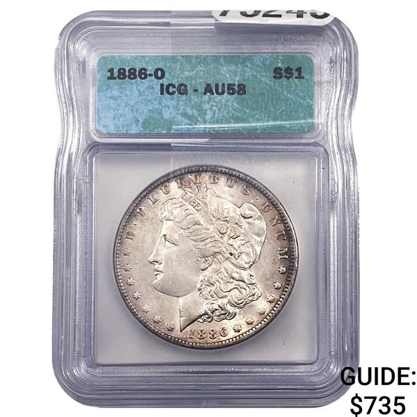 1886-O Morgan Silver Dollar ICG AU58