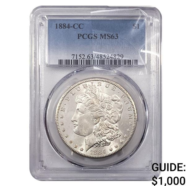 1884-CC Morgan Silver Dollar PCGS MS63