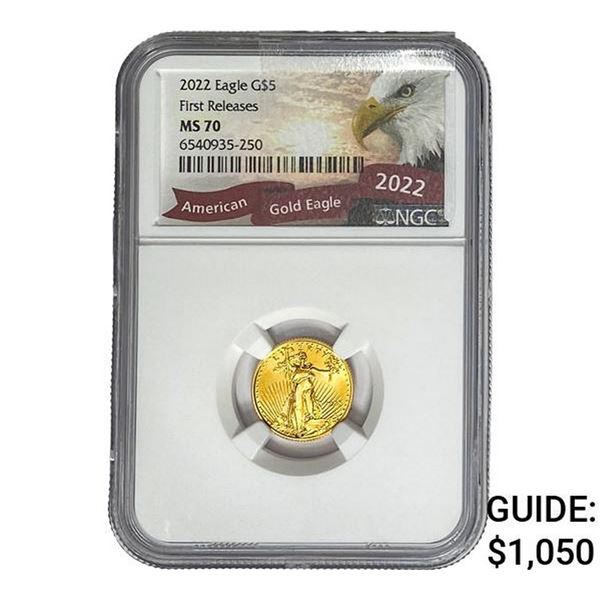 2022 $5 Gold Half Eagle NGC MS70