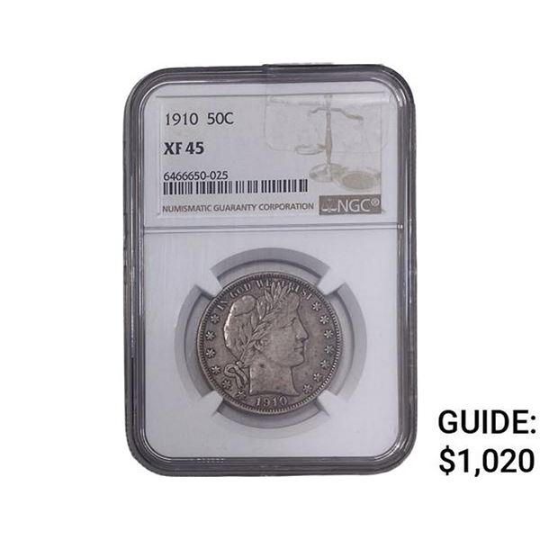 1910 Barber Half Dollar NGC XF45