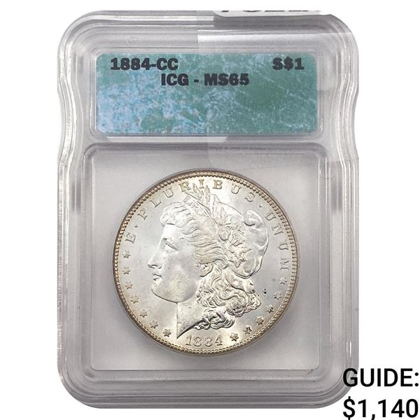 1884-CC Morgan Silver Dollar ICG MS65