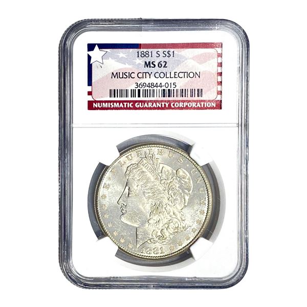 1881-S Morgan Silver Dollar NGC MS62