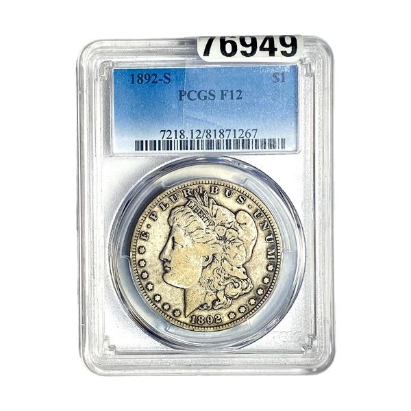 1892-S Morgan Silver Dollar PCGS F12