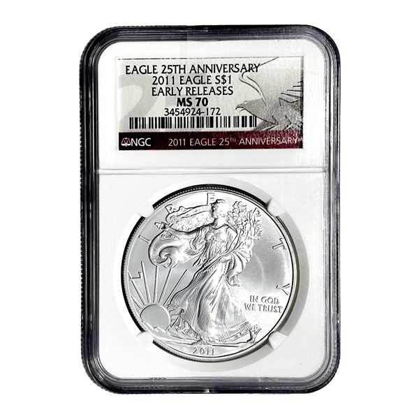 2011 Silver Eagle NGC MS70 25th Anniversary