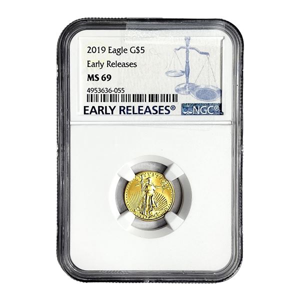 2019 $5 Gold Half Eagle NGC MS63 1/10oz