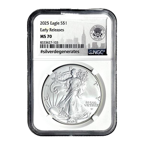 2025 Silver Eagle NGC MS70 Early Releases
