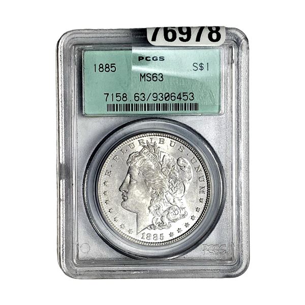 1885 Morgan Silver Dollar PCGS MS63