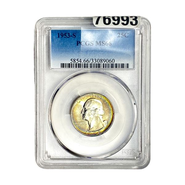 1953-S Washington Silver Quarter PCGS MS66