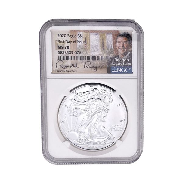 2020 Silver Eagle NGC MS70 First Day of Issue