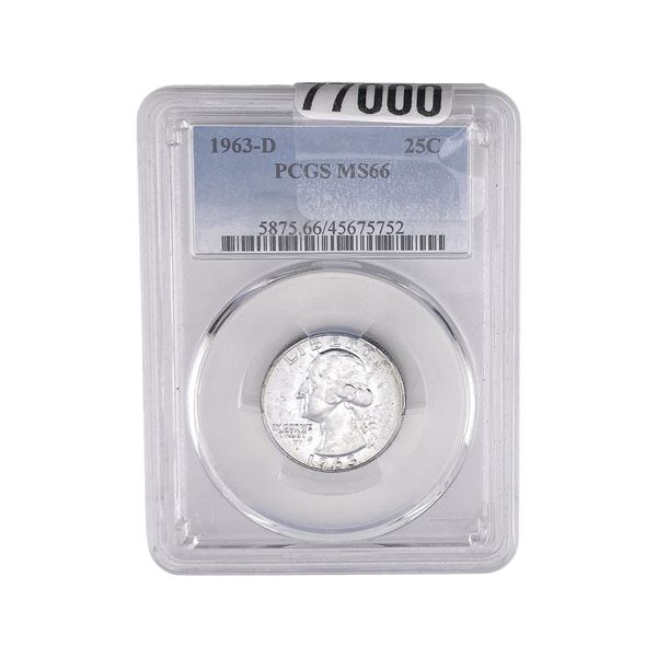 1963-D Washington Silver Quarter PCGS MS66