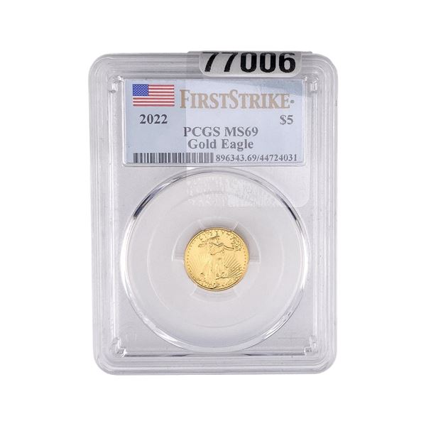 2022 $5 Gold Half Eagle PCGS MS69 1/10oz