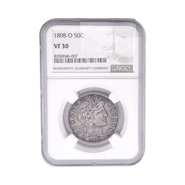 1898-O Barber Half Dollar NGC VF30
