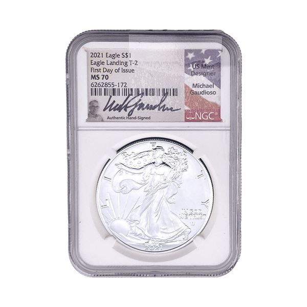 2021 Silver Eagle NGC MS70 Eagle Landing T-2