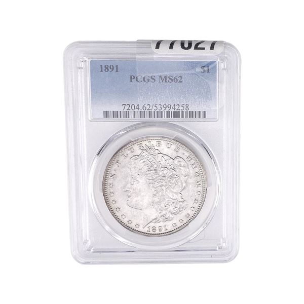 1891 Morgan Silver Dollar PCGS MS62