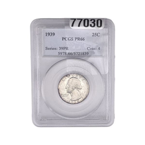 1939 Washington Silver Quarter PCGS PR66