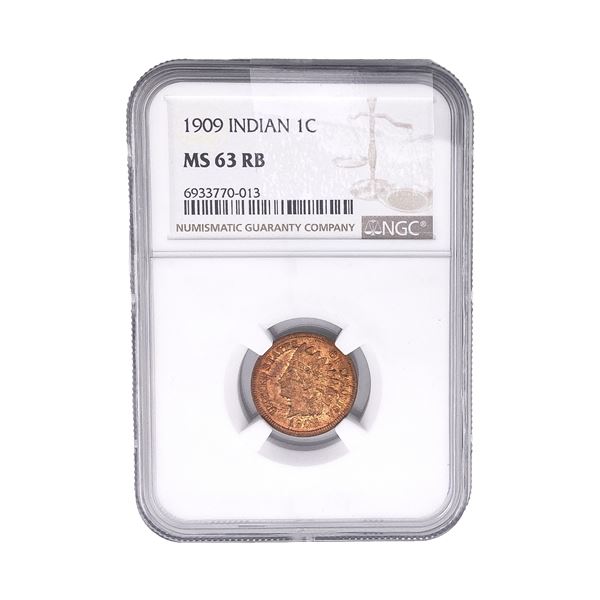 1909 Indian Head Cent MS 63RB