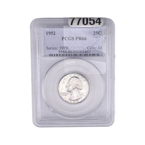 1952 Washington Silver Quarter PCGS PR66