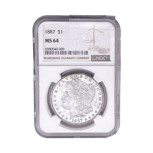 1887 Morgan Silver Dollar NGC MS64
