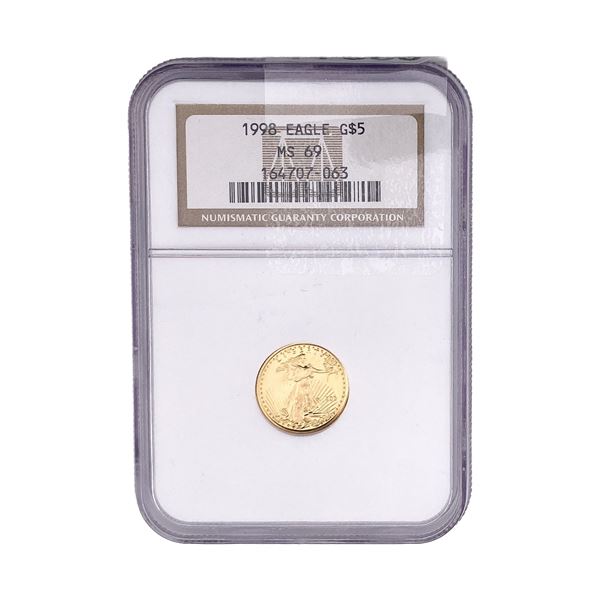 1998 $5 Gold Half Eagle NGC MS69