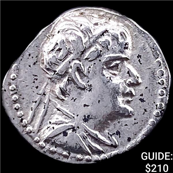Bactria Eukratides I 170-145 BC Silver Obol CHOICE AU