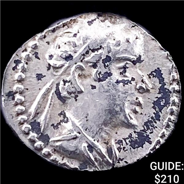 Bactria Eukratides I 170-145 BC Silver Obol CHOICE AU