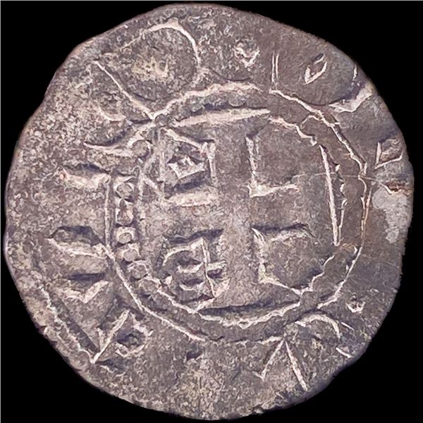 1100s Crusades France Anjou Silver Denier NEARLY UNCIRCULATED