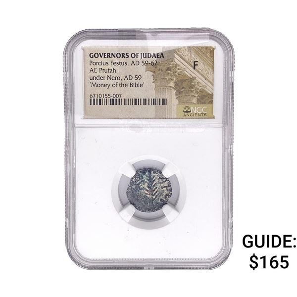 Judaea Porcius Festus 59-62 AD ,Under Nero 59 AD NGC F