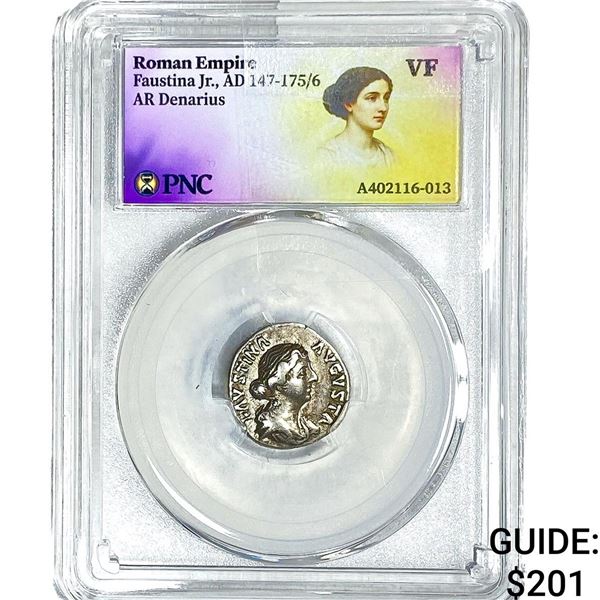Roman Faustina Jr.,AD 147-175/6 AR Denarius PNC VF