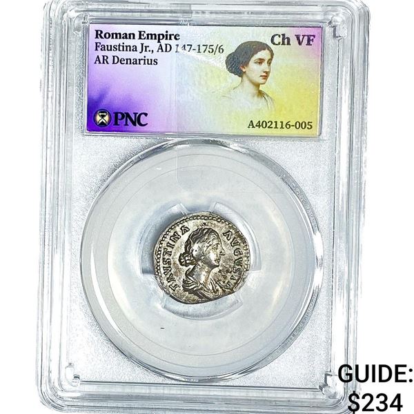 Roman Faustina Jr.,AD 147-175/6 AR Denarius PNC ChVF