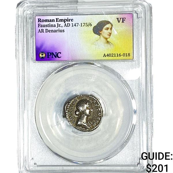 Roman Faustina Jr.,AD 147-175/6 AR Denarius PNC VF
