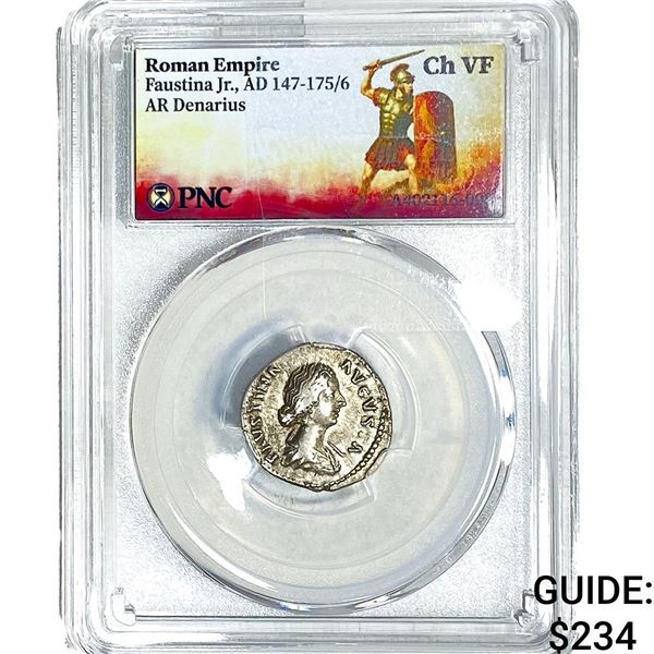 Roman Faustina Jr.,AD 147-175/6 AR Denarius PNC ChVF