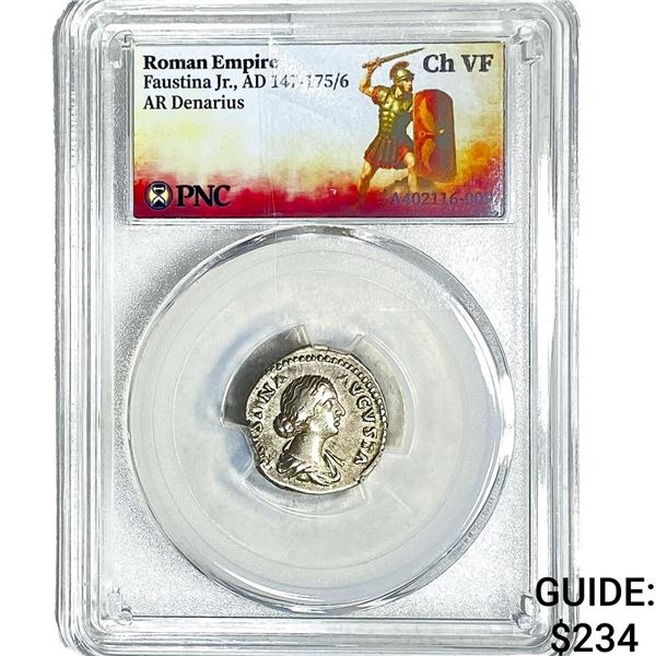 Roman Faustina Jr.,AD 147-175/6 AR Denarius PNC ChVF