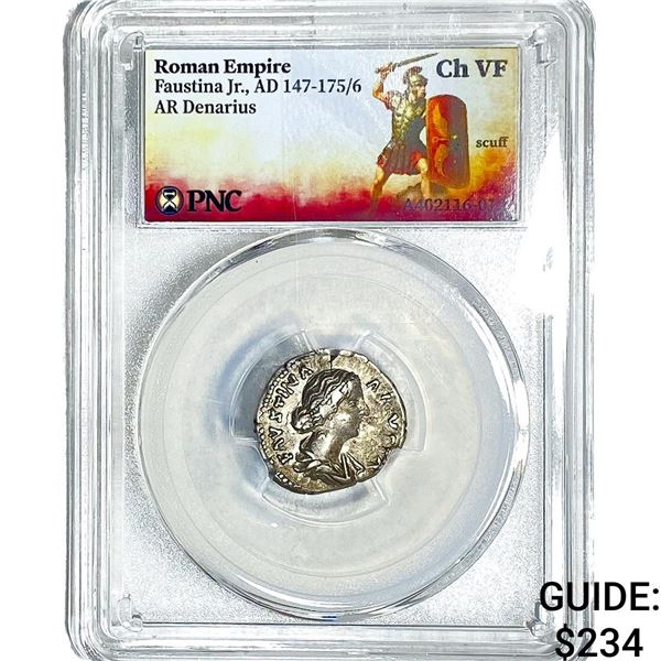 Roman Faustina Jr.,AD 147-175/6 AR Denarius PNC ChVF