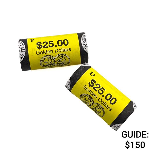 [50 Coins] 2008[P&D] Sacagawea Golden Dollar Rolls