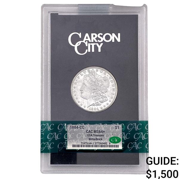1884CC Morgan Silver Dollar CAC MS64+ GSA Treasure