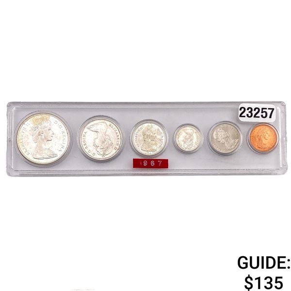 [6 Coins] 1967 Canada Type Coin Set 1C-$1