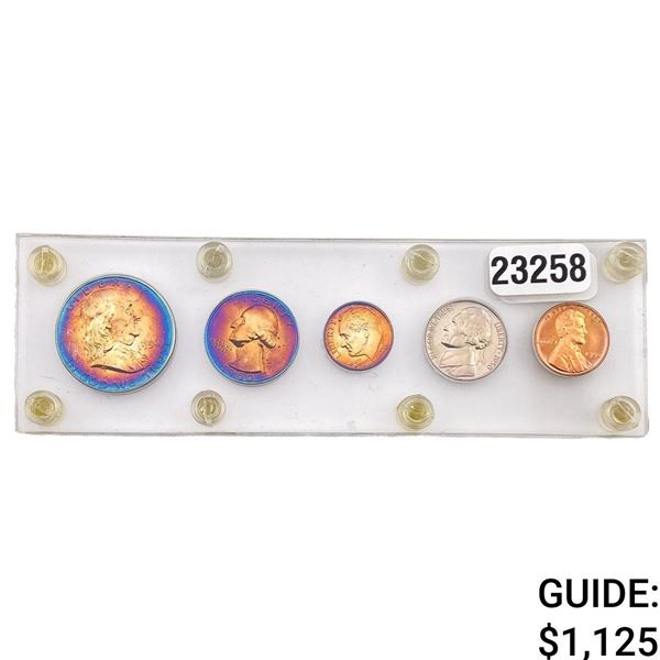 [5 Coins] 1950 U.S. Type Coin Set 1C-50C Toned