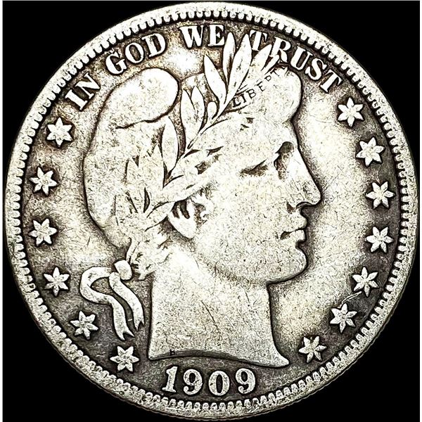 1909 Barber Silver Half Dollar LIGHTLY CIRCULATED
