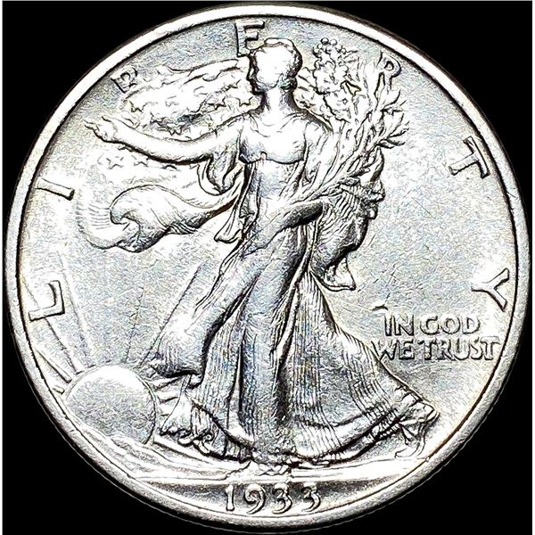 1933-S Walking Liberty Half Dollar NEARLY  UNCIRCULATED